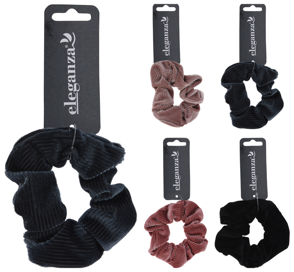 Scrunchie hårelastik - assorterede farver