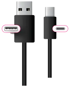 Opladerkabel USB-C 0,5 meter - sort