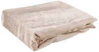 Vikt beige sammetsfilt med mjuk, plyschig yta. Filten är tjock och mysig, perfekt för värme och komfort. Passar säng eller soffa, maskintvättbar.