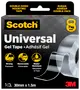 Scotch Universal Gel Tape, dobbeltsidet, klar, stærk, aftagelig, vandafvisende, holder op til 7 kg, 30 mm x 1,5 m rulle, fra 3M.