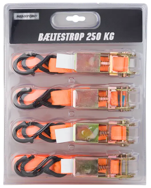 Branford Bæltestrop med skralde 4-pak 300 cm