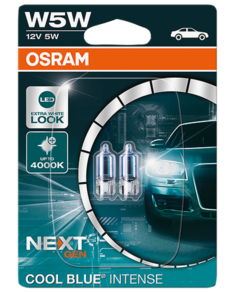 Osram autopære W5W 12V Cool Blue 2-pak