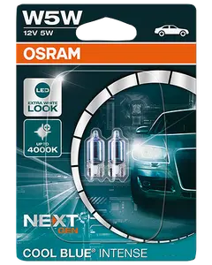 Osram autopære W5W 12V Cool Blue 2-pak