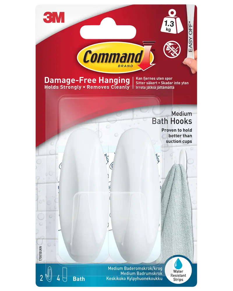 Command™ Designkrok våtrum - Medium 2-pack