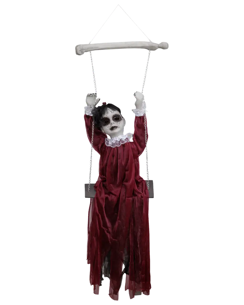 Halloween Brud på gunga med rörelse, ljud och rött ljus.