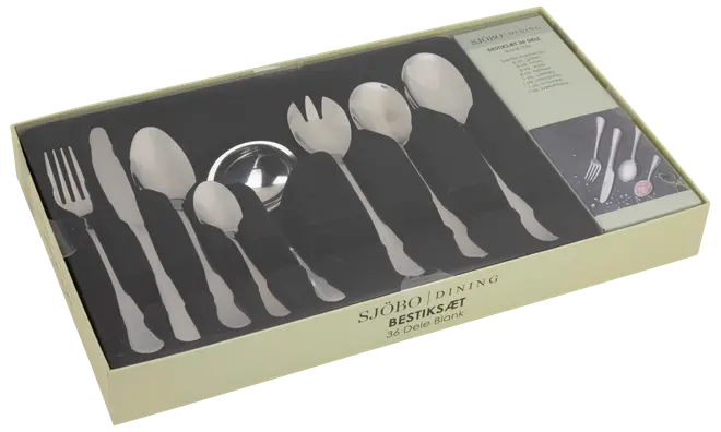 Bestiksæt 36 dele - blank