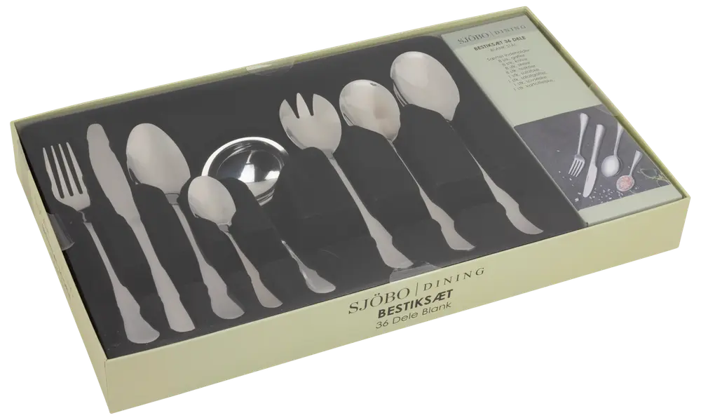 Bestiksæt 36 dele - blank