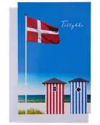 Kort med kuvert 11x17 cm - badehus og flag