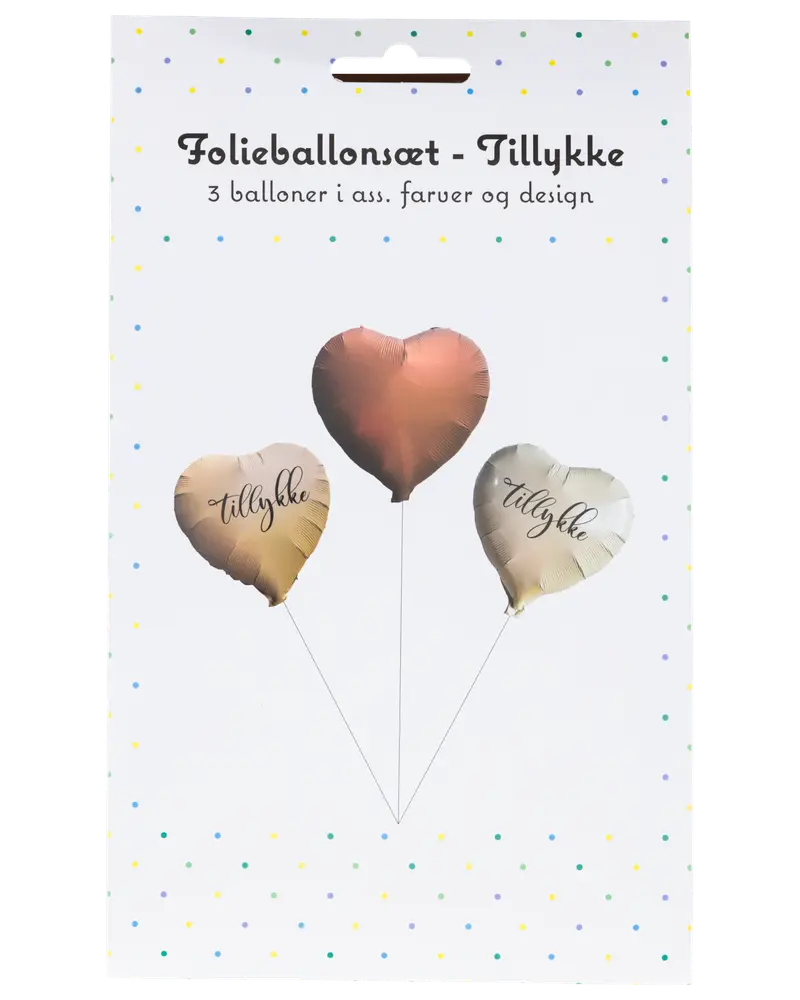Folieballon 35 cm Hjerte - 3 stk.