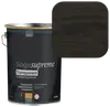 5-liters spand Saga Supreme transparent træbeskyttelse, oliebaseret. Farveprøven viser en varm, mellembrun nuance med synlig træstruktur.