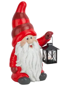 Santa petit tomte med lanterna