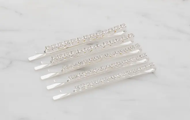 Hårspænde med sten 5 stk. - sølv