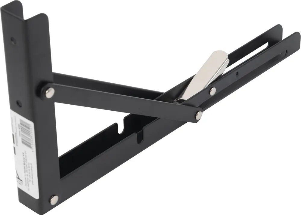 Fällbart hyllplanskonsol 300 x 155 mm - Svart