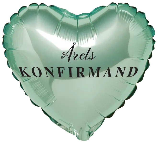 Folieballon konfirmand - hjerte grøn