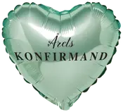 Folieballon konfirmand - hjerte grøn