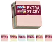 Sticky notes 76x76 mm 90 ark x 6 blokke - pastel farver