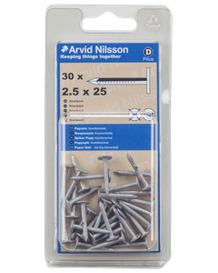 Arvid Nilsson Papsøm 2,5 x 25 mm 30-pak