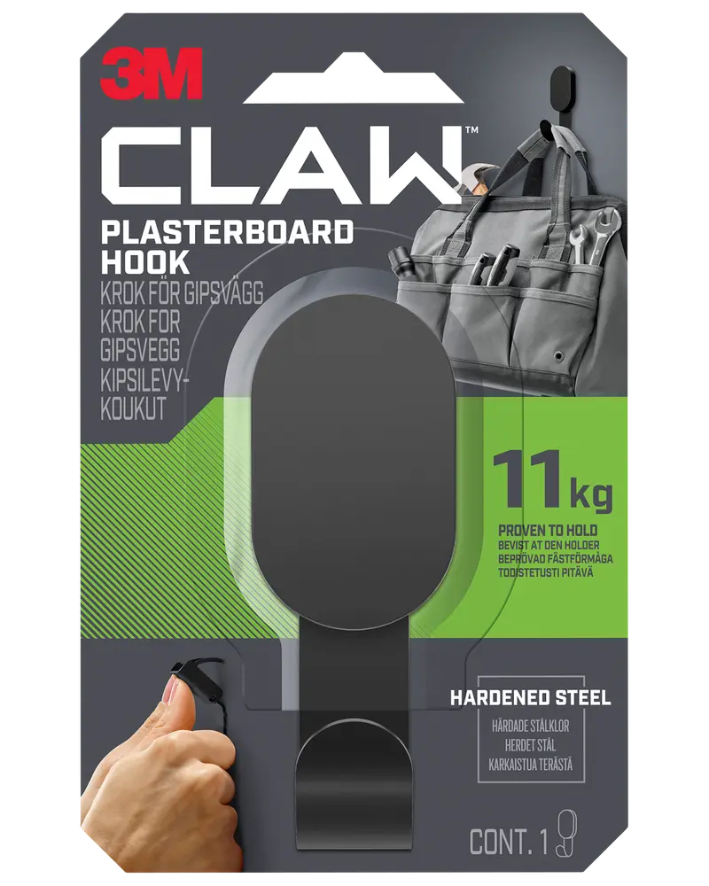 3M™ CLAW™ Drywall Hook Svart - 11 kg