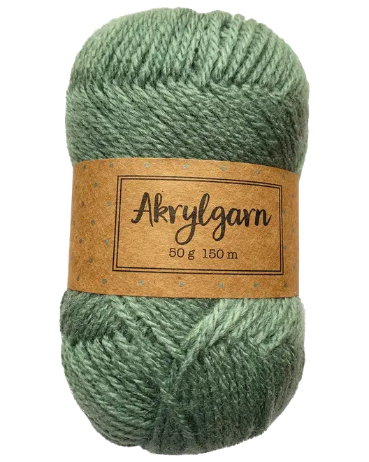 Akrylgarn 50 g - grå/grøn
