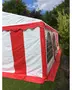 Paviljong 6x8 m pvc röd/vit