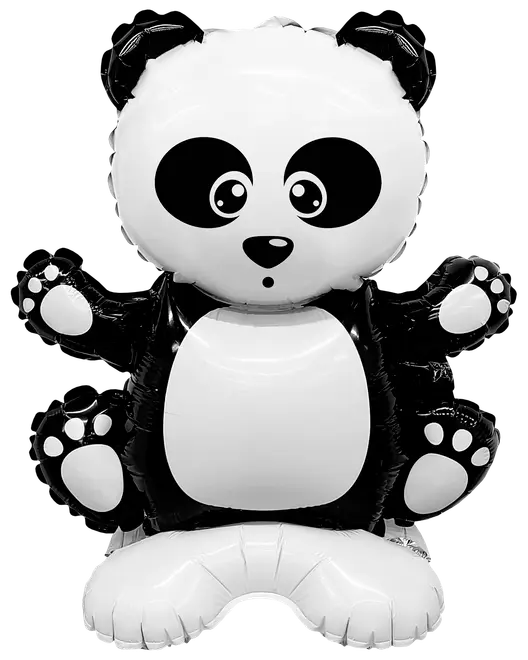 Folieballon på fod 40 cm - Mini panda