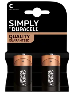 DURACELL Simply Batteri C 2-pak