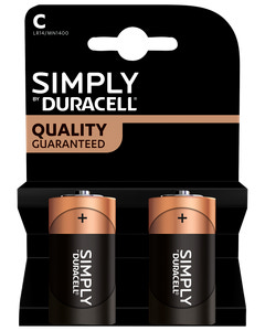 DURACELL Simply Batteri C 2-pak