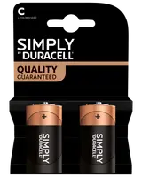 DURACELL Simply Batteri C 2-pak