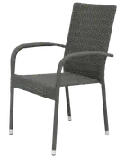 CADIZ stapelbar stol i rotting - grå