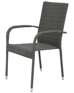 CADIZ stapelbar stol i rotting - grå