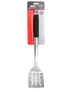 45 cm grillspade i rostfritt stål med svart handtag, förpackad på hängkort.