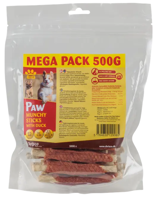 PAW Munchy sticks duck 500 g