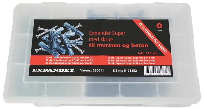 SKRUV/PLUGGSORTIMENT 310 ST