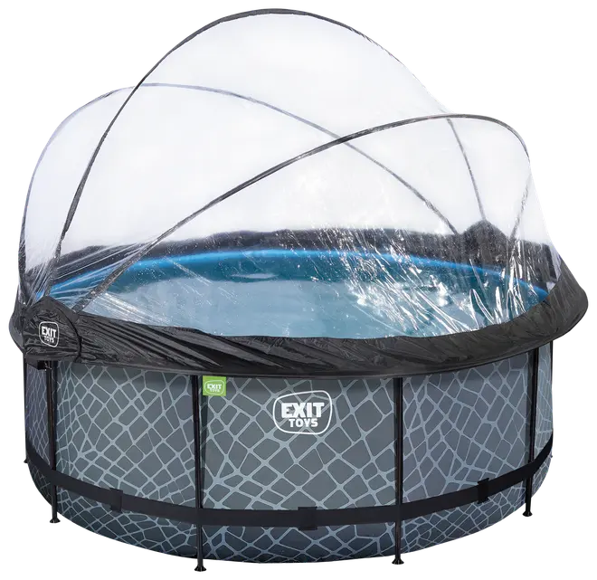 EXIT TOYS Pool Ø360x122cm med pumpe og skærm - Grå