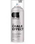 400 ml spraydåse med Cosmos Lac Matt Chalk Effect maling i Cloudy White. Hurtigtørrende akrylformel, ekstra dyse til store flader, drypfri teknologi. Ideel til møbler.
