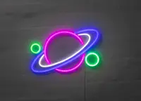 BRIGHT DESIGN Neonskilt Planet H. 28 x B. 40 cm