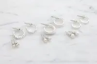 Örhängen 6 par - silver