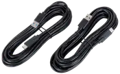 To sorte USB-A til USB-C kabler, cirka 2 meter lange, velegnet til opladning og dataoverførsel, med holdbare stik og fleksibel isolering til daglig brug.