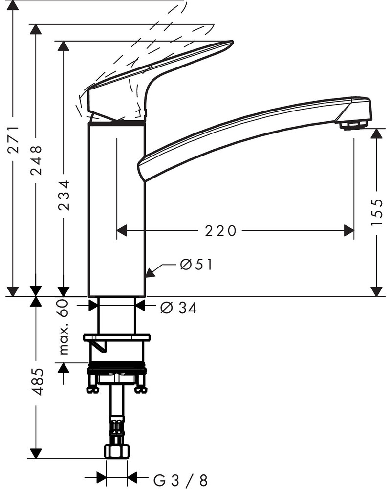 hansgrohe MyCube M Køkkenarmatur - blank