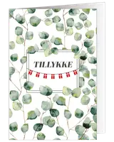 Kort 11 x 17 cm - Eucalyptus og flag