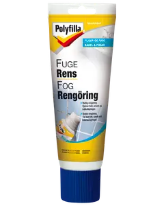 Polyfilla fugerens i en klembar tube med blå låg, til hurtig rengøring af flisefuger, fjerner snavs, pletter og kalk. Velegnet til indendørs brug på fliser og fuger.