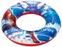 Uppblåsbar badring med färgglad Spider-Man-design, mestadels blå och röd, Marvel-märke. Passar barn, perfekt för pool eller strand. Hållbar, lätt och enkel att blåsa upp.