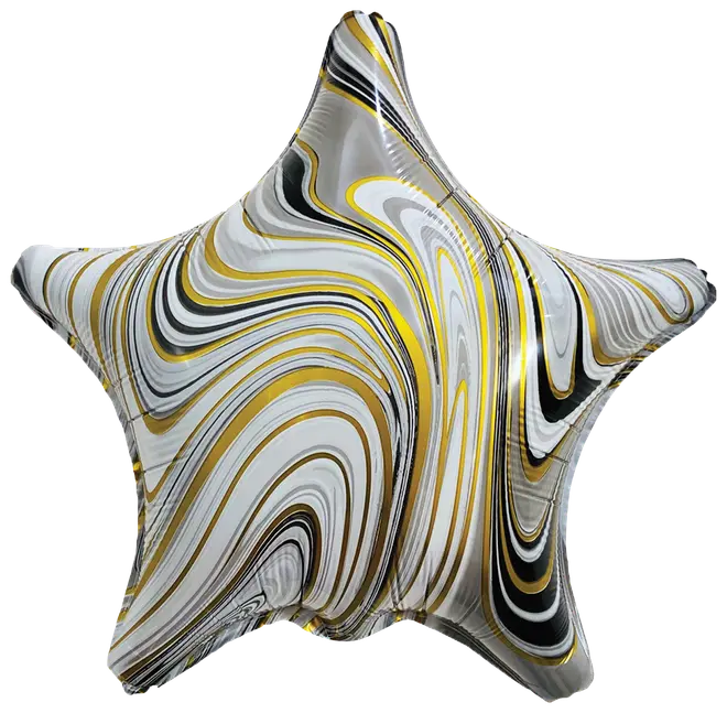 Folieballon 40 cm - Marmor stjerne