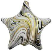Folieballon 40 cm - Marmor stjerne