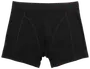 Herre sorte boxershorts med mellemhøj talje, flade syninger og formet front. Fremstillet i glat, elastisk stof for komfort og støtte. Ingen synligt mærke eller mønster.