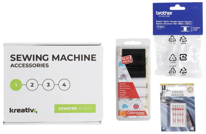 Tilbehør til symaskine begynder sæt- 22 dele