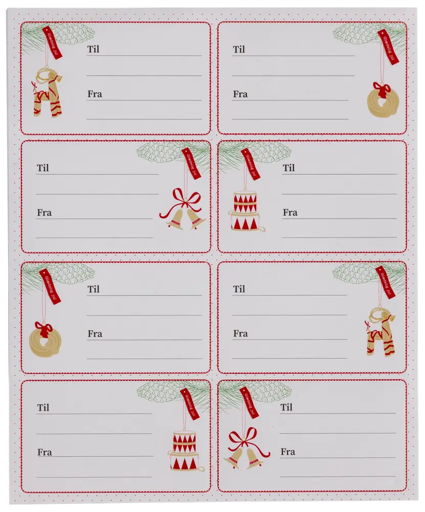 Julklappsetiketter 80 st