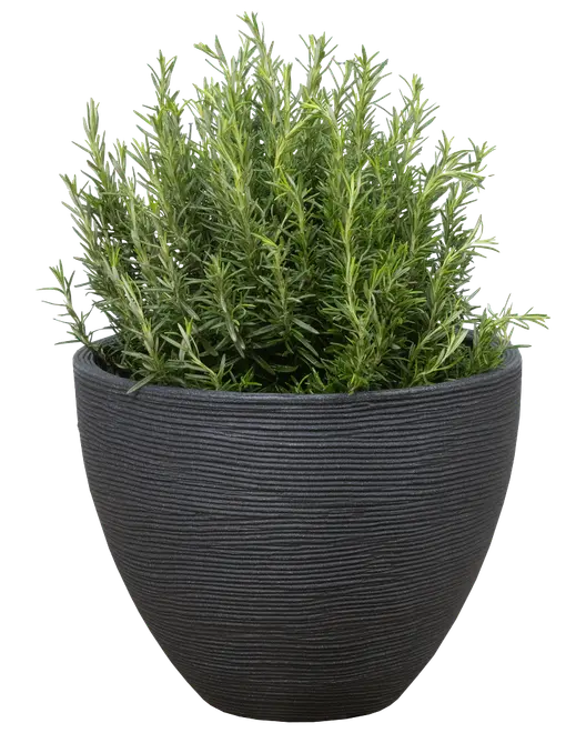 Räfflad kruka Ø40 cm - antracitgrå