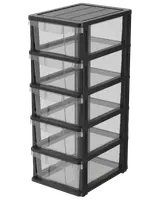 Skuffereol med 5 skuffer og hjul