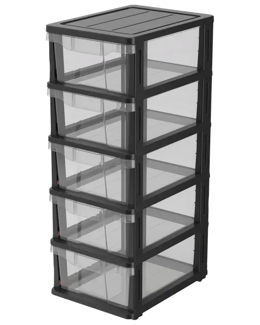 Skuffereol med 5 skuffer og hjul